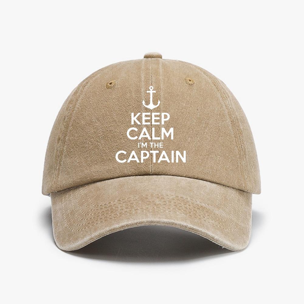 ICE CAP Blijf Kalm Ik Ben De Kapitein Motorboot Zeilen Zee grappige baseballpet mode Vintage Gewassen Denim Hoed Zomerzon Snapback hoeden Adjustable