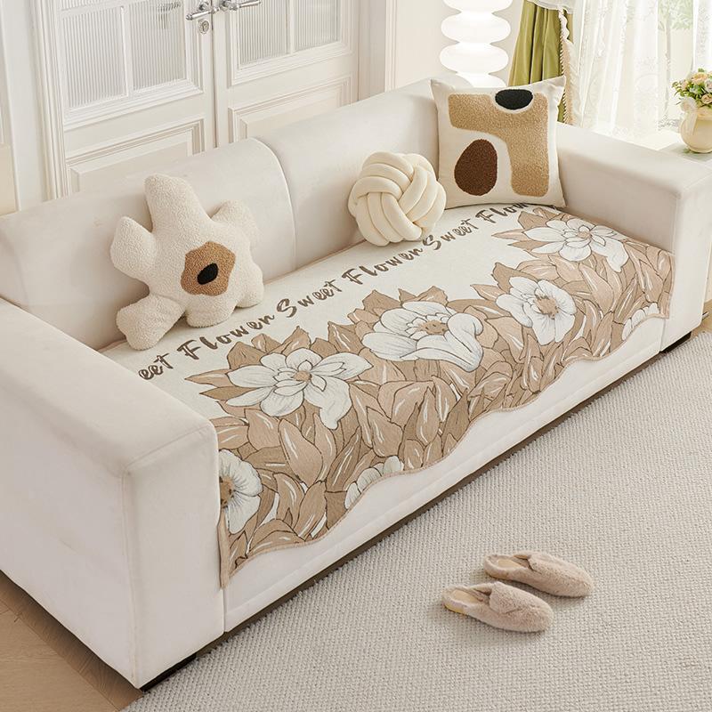 

Fresh Wind Chenille Sofa Cushion Is Universal In All Seasons, New Simple And Fashionable Leather Non-Slip Sofa Seat Cushion Cover 90*90cm