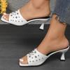 Women's Sandals Fashion Women Summer Sandals With Heels Slippers Rivet Summer Shoes Woman Heeled Footwear Sandalias De Mujer