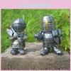 Medieval War Resin Crafts Miniature Gnome Knight Sculpture Decorative Figurine For Home And Garden Display