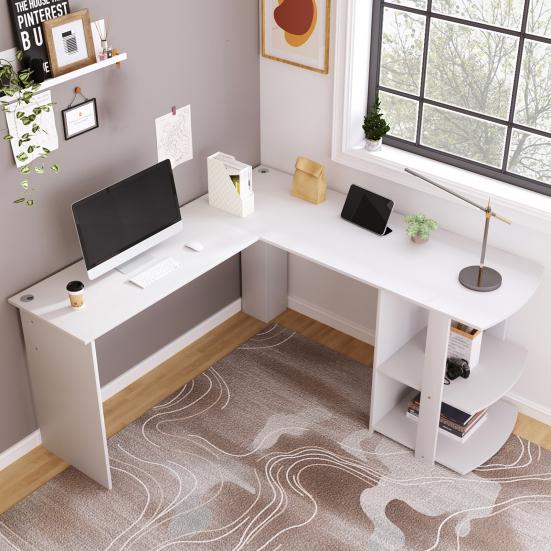 Bookcase with Casters, Mobile Sideboard with Pull-Out Side Drawer, Large Casters, Edge Protection, Reversible Left/Right Configuration - Storage