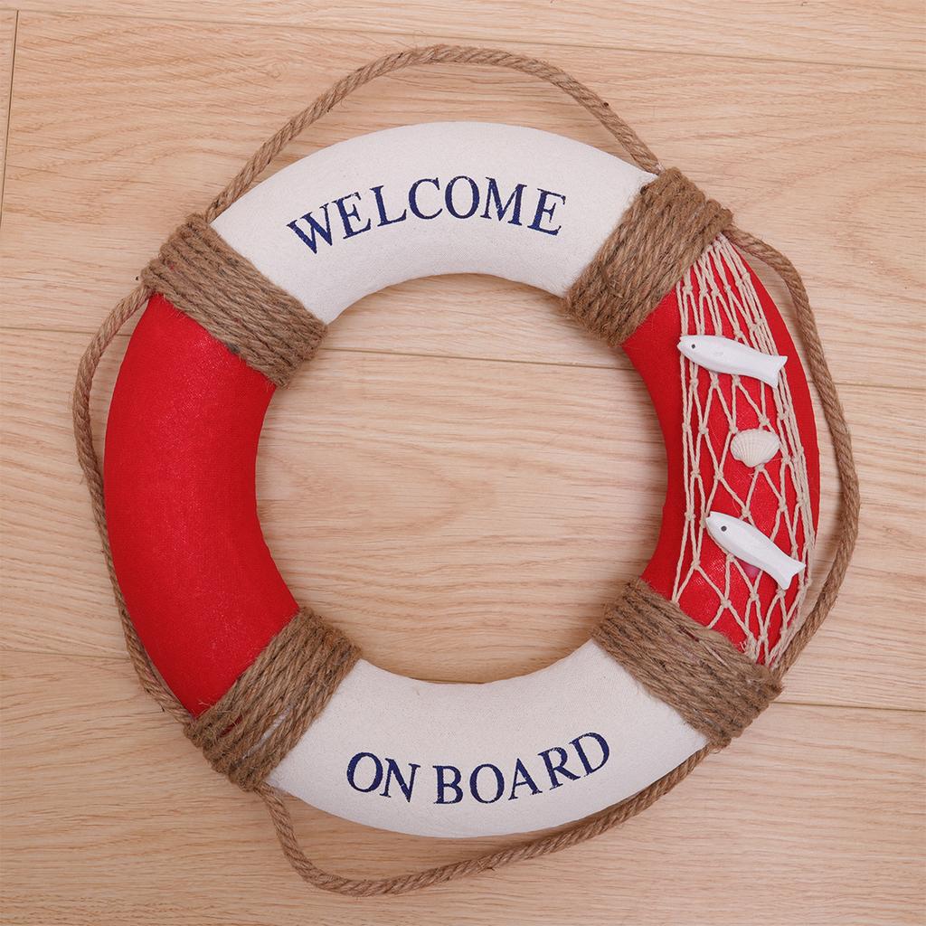 1Pcs 30Cm Exquisite Lifebuoy Hanging Decoration Metal Door Sign for Cafe Bar Shop Wall Decor Festive Entrance Ornament