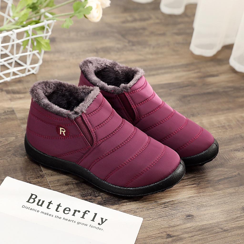 Mens Shoes Winter Anti Slip Snow Boots Unisex Couples New Cotton Shoes for Men Ankle Boots Plush Bottom Warm Waterproof Ski Shoe