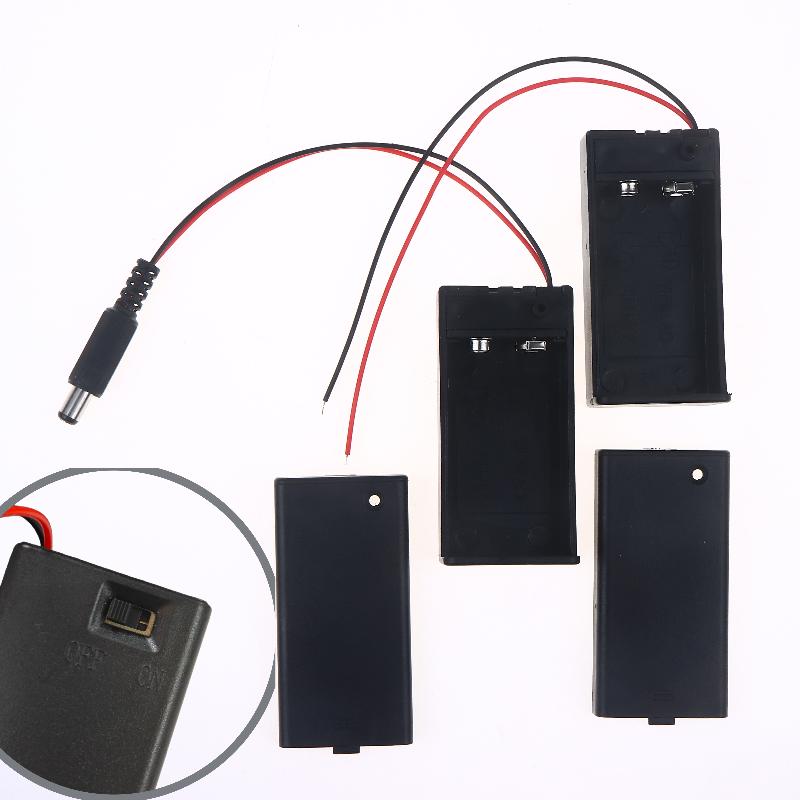 1/3/5 Pezzi Custodia Batteria 9V Accessori Fai da Te Scatola Batteria 9V Con Coperchio e Interruttore On/Off Con Cavo e Testa DC