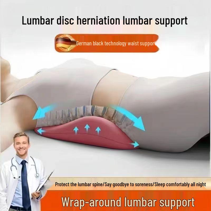 Ergonomic Lumbar Support Pillow for Bedside Sleeping & Waist Relief