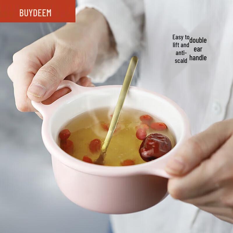 Buydeem Lightweight Enamel Bowl with Double Handles
