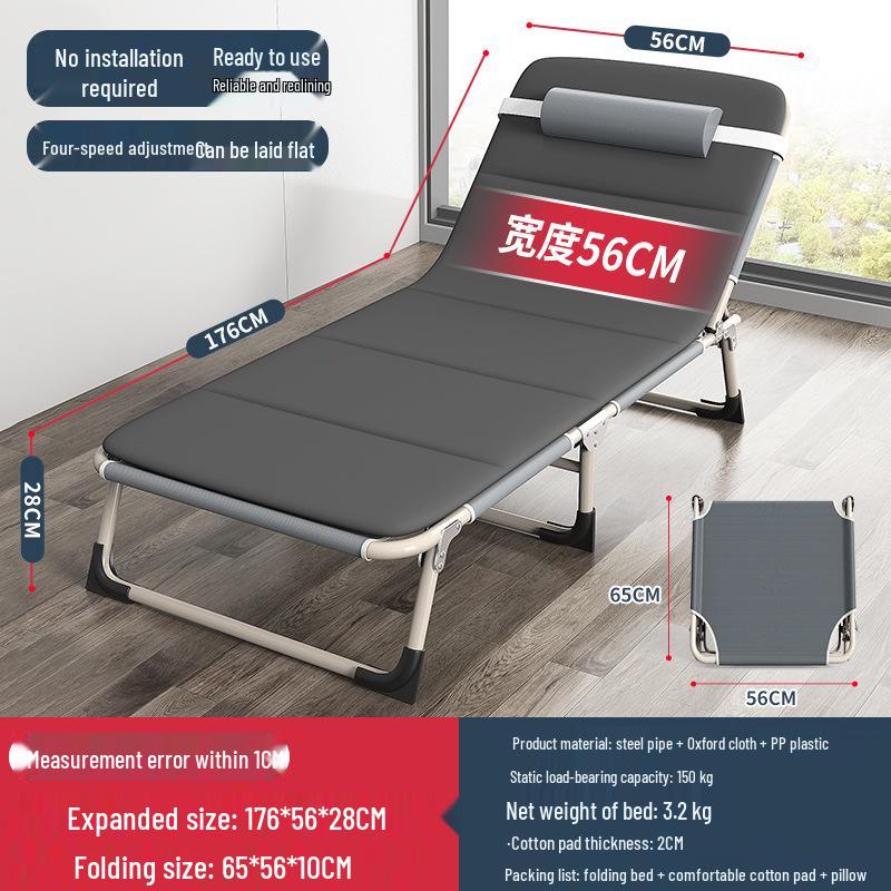 Multi-functional Folding Single Bed: Portable Recliner for Home, Office, and Camping Naps