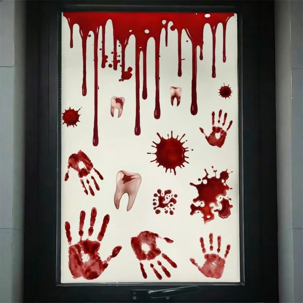 Decalques Estáticos DIY para Halloween à Prova d'Água Adesivos Assustadores para Portas de Festa Decorações Festivas