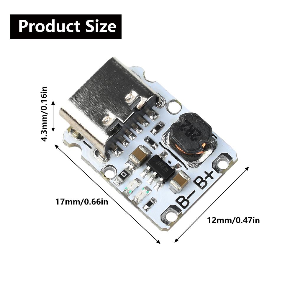 1/3/5PCS DC 5V Charge/Discharge Module Mini Li-ion Battery Charging Module Boost Power Supply Board with Protection Type C 1.2A