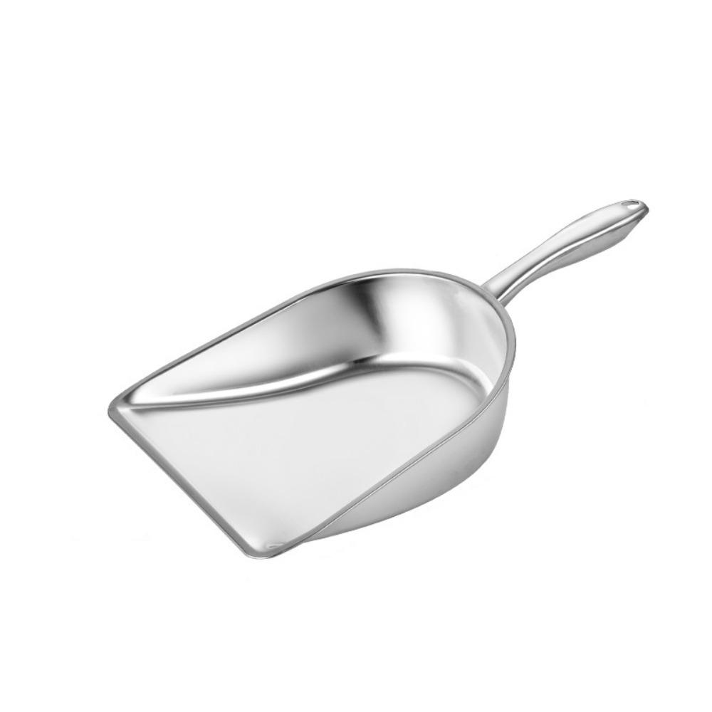 Large Capacity Flour Scoop Wide Opening Food Shovel Stainless Steel Ice Cube Shovel Popcorn