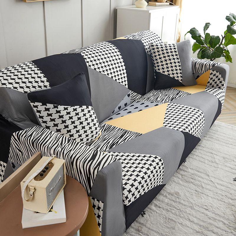 Printed Sofa Slipcover Stretch Sofa Covers For Living Room Pets Kids Chair Couch Cover I Shape Corner Sofa Anti-Cat Scratch