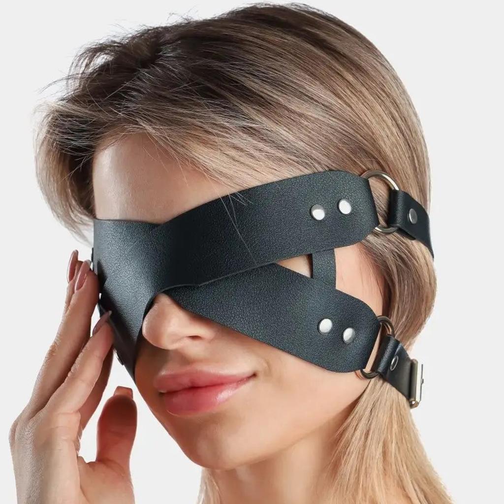 Women's Masquerade Mask for Cosplay Party PU Leather Black Eye Mask Costume Accessory Holiday Gift