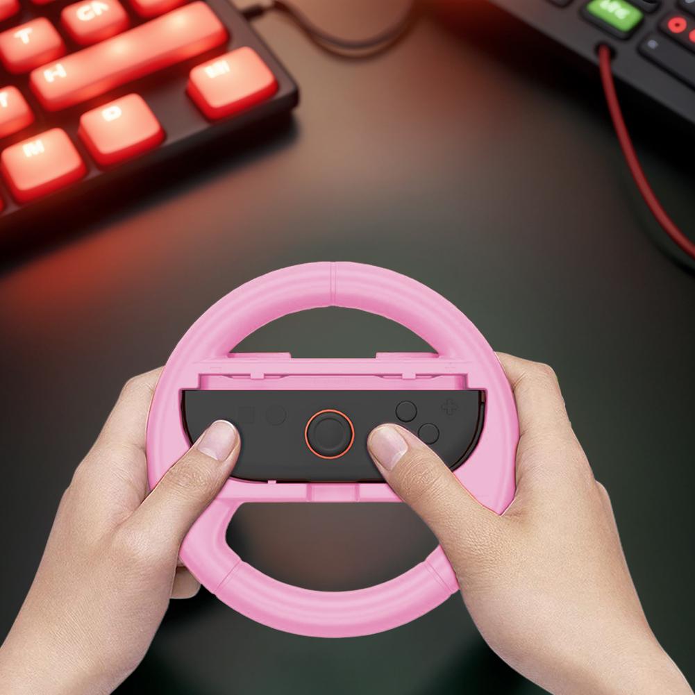 2 Pack Gaming Racing Steering Wheel Controller Handle Holder for Nintendo Switch2 Joy-Con Controllers