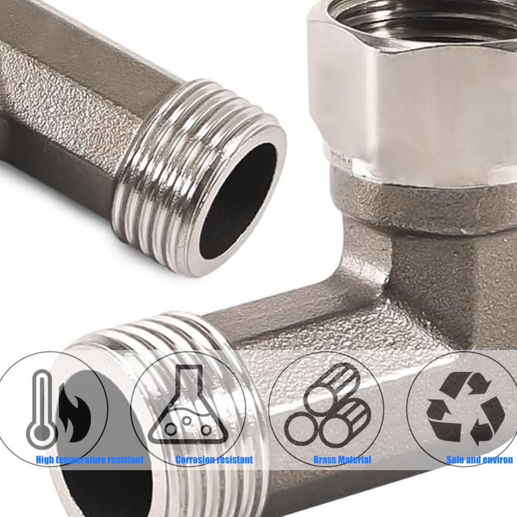 Pack of 2 Stainless Steel Materials 90 Degree Point Fitting 1/2Inch Male To Female Thread For Water Installations