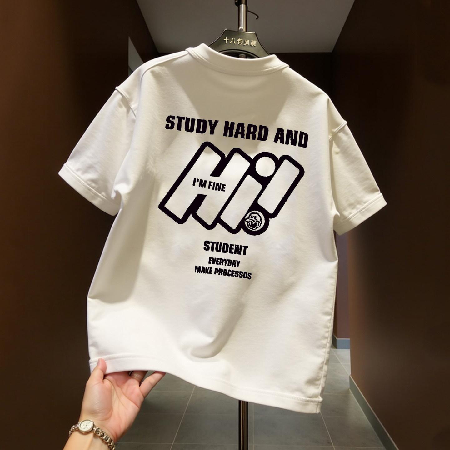 

American Casual Pure Cotton TShirt Unisex Crew Neck Short Sleeve Slim Fit Tee Comfortable Breathable Spring Autumn Daily Wear 3XL