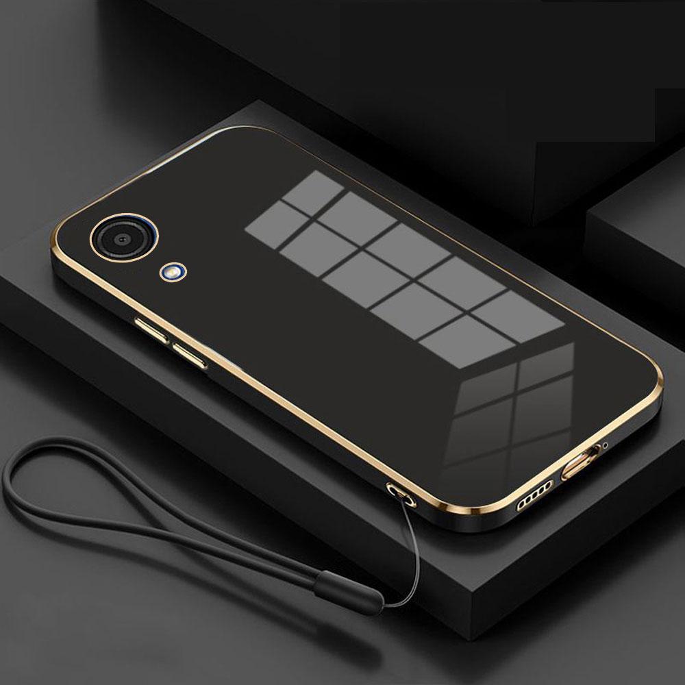 

Для Samsung Galaxy A03 Core Case Luxury Square Plating SM-A032F, SM-A032F/DS Phone Case Shockproof Silicone Back Cover Fundas For Galaxy A03 Core&Case & Strap