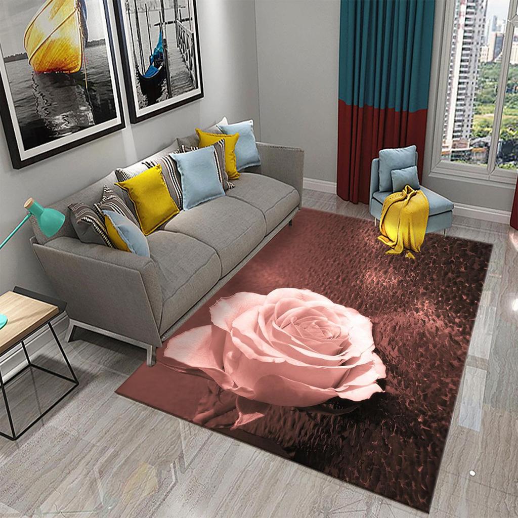 Multicolor Rose Flower Carpet for Lovers Bedroom Decor Rugs Living Room Carpet Kitchen Bedroom Door Entrance Non-slip Carpets