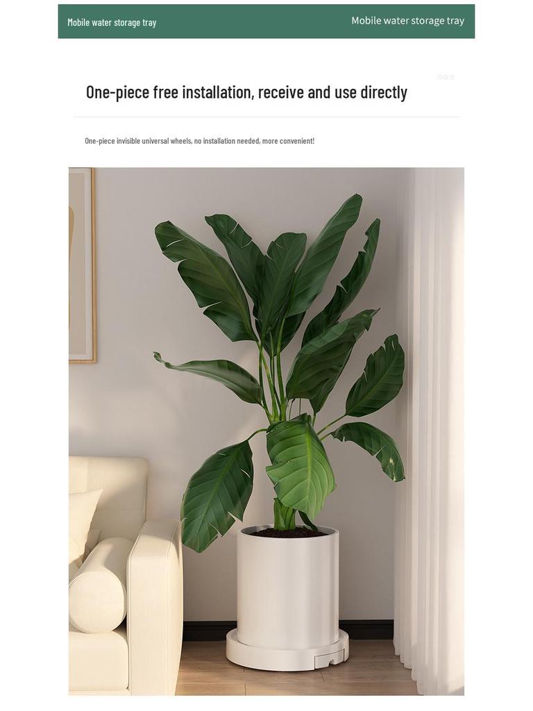 Large Flower Pot Mobile Tray with Hidden Wheels, High Load Capacity, Thickened Plastic