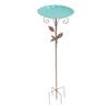 Bird Bath Feeder with Stake Height Adjustable Vintage Metal Cold Proof Standing Birdbath Birdfeeder for Garden Terrace