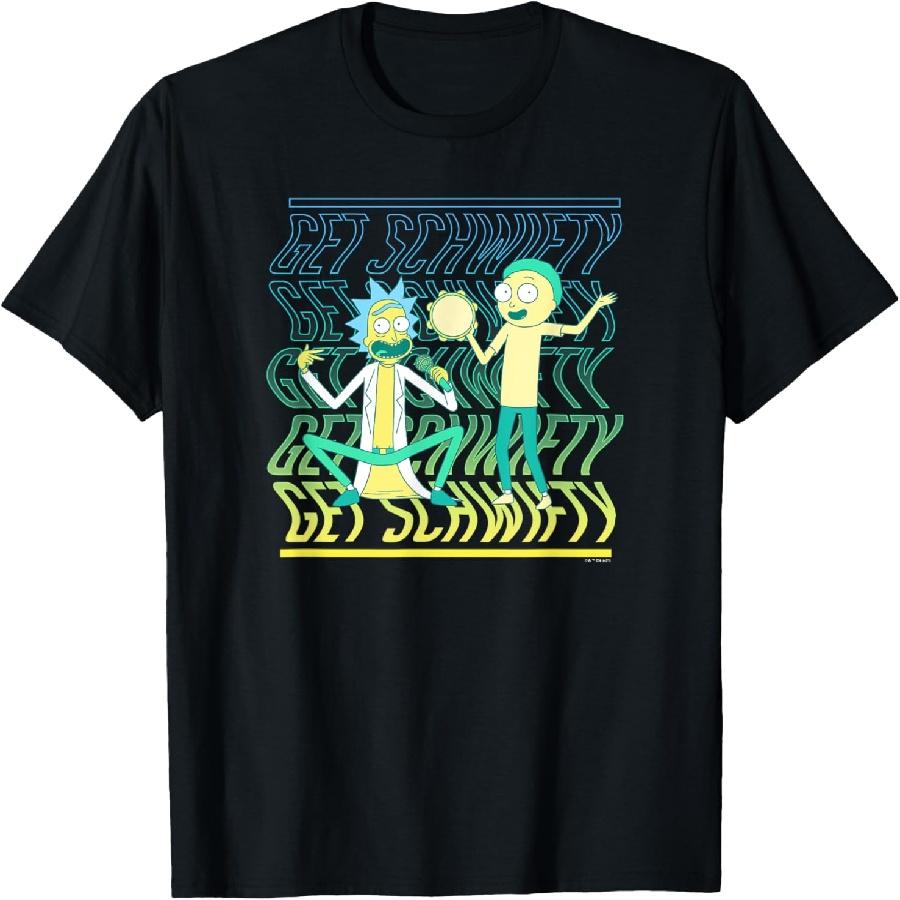 

Футболка Rick And Morty Get Schwifty с текстовым варпом S чёрный