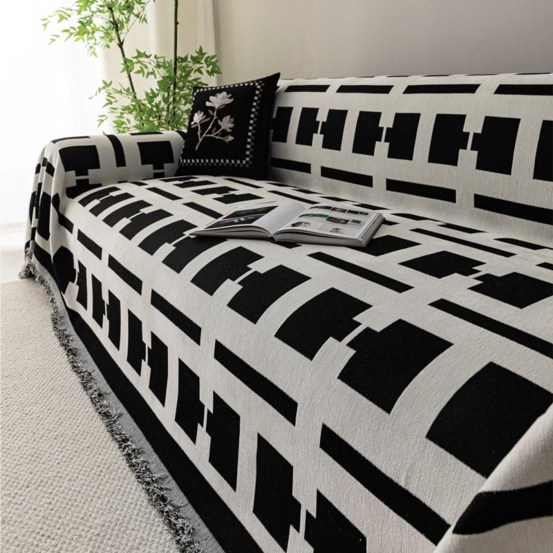 

Funda Sofa Home Chenille Geometry Sofa Mat Throw Blanket All-Season Camping Picnic Blanket Sofa Cover 180x130