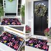 1Pcs Spring Flower Pattern Floor Mat Modern Kitchen Polyester Rug, Non-Slip Colorful Indoor Carpet, For Home Bathroom Bedroom Living Room Decor