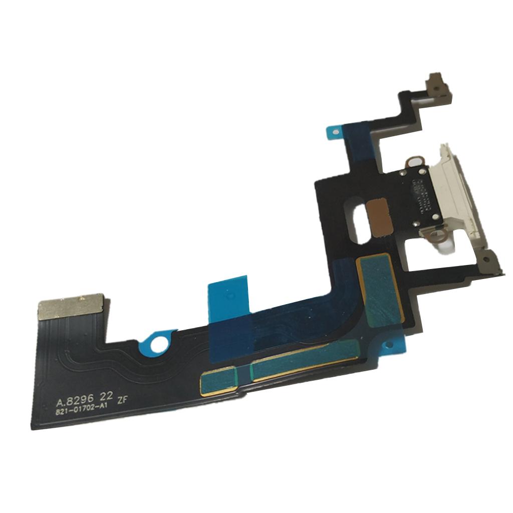 1xUSB Charging Port Flex Cable w/ Mic Replacement for iphone xr White
