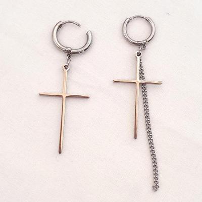 Nezafarbená chirurgická oceľ kríž unisex náušnica náramok (S6924867)