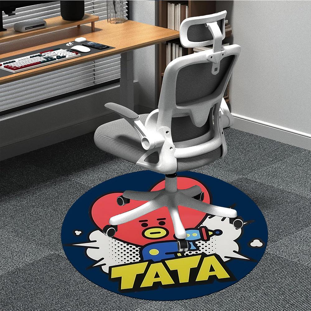 1pc Tata Character, BT21Chair Carpet for Office, Non-slip, Soft and Durable Office Rug for Interior Decoration, Perfect for Office yy250925217 80cm by 80cm