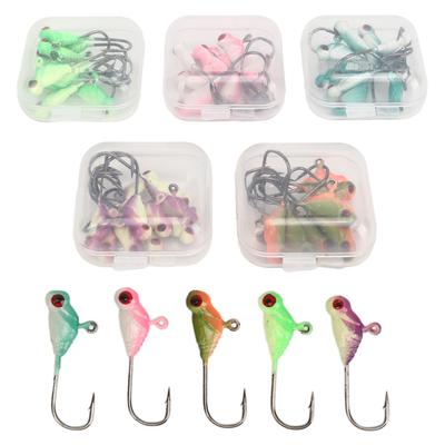 50pcs Ice Fishing Jigs Professional Portable Mixed Color Metal Ice Fishing Lures for Panfish Crappie