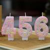 Children's Birthday Candle 1 Year Pink Pearl Number 0 1 2 3 4 5 6 7 8 9 Candles Flameless Birthday Candles for Celebratory Cakes