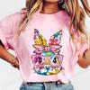 Coquette Bunny Print Women T-shirt Tshirt Summer Bunny Graphic Fashion Female T Shirts Woman Clothing Rabbit Cartoon Clothes