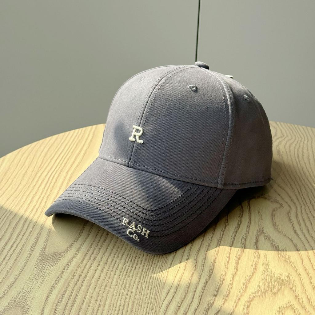 3D Embroidered Letter Baseball Cap for Women, Spring and Autumn Versatile, Face-Slimming, Korean Style, Large Head Circumference, Wide Brim, Trendy