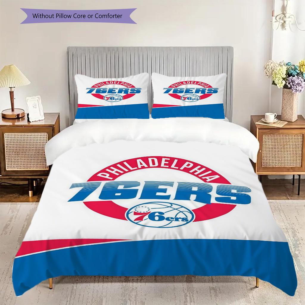 Philadelphia ers Basketball Spirit Three-piece set(1 * duvet cover + 2 * pillowcase, without core)Soft and comfortable Duvet cover and pillowcase