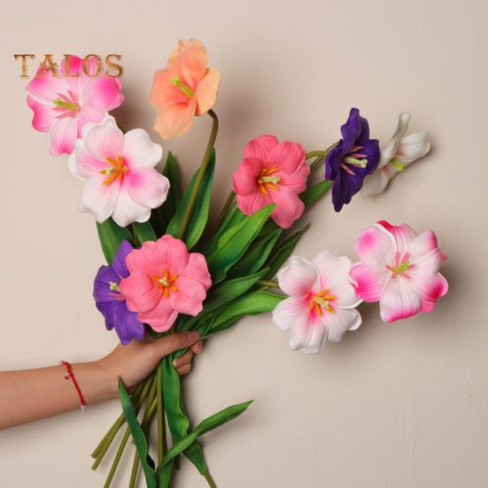 Simulated Tulips Bouquet Realistic Fake Flowers Home Decor Artificial Tulip Arrangement with Bendable Stems