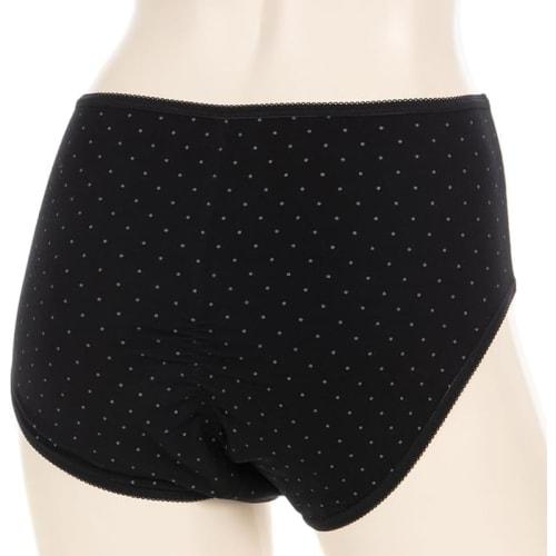 Atsugi Shefree Women's Polka Dot Print Sanitary Panties, Cotton Blend, Compatible with Winged Pads, Navy Blue (87432AS/QS) for Heavy Flows