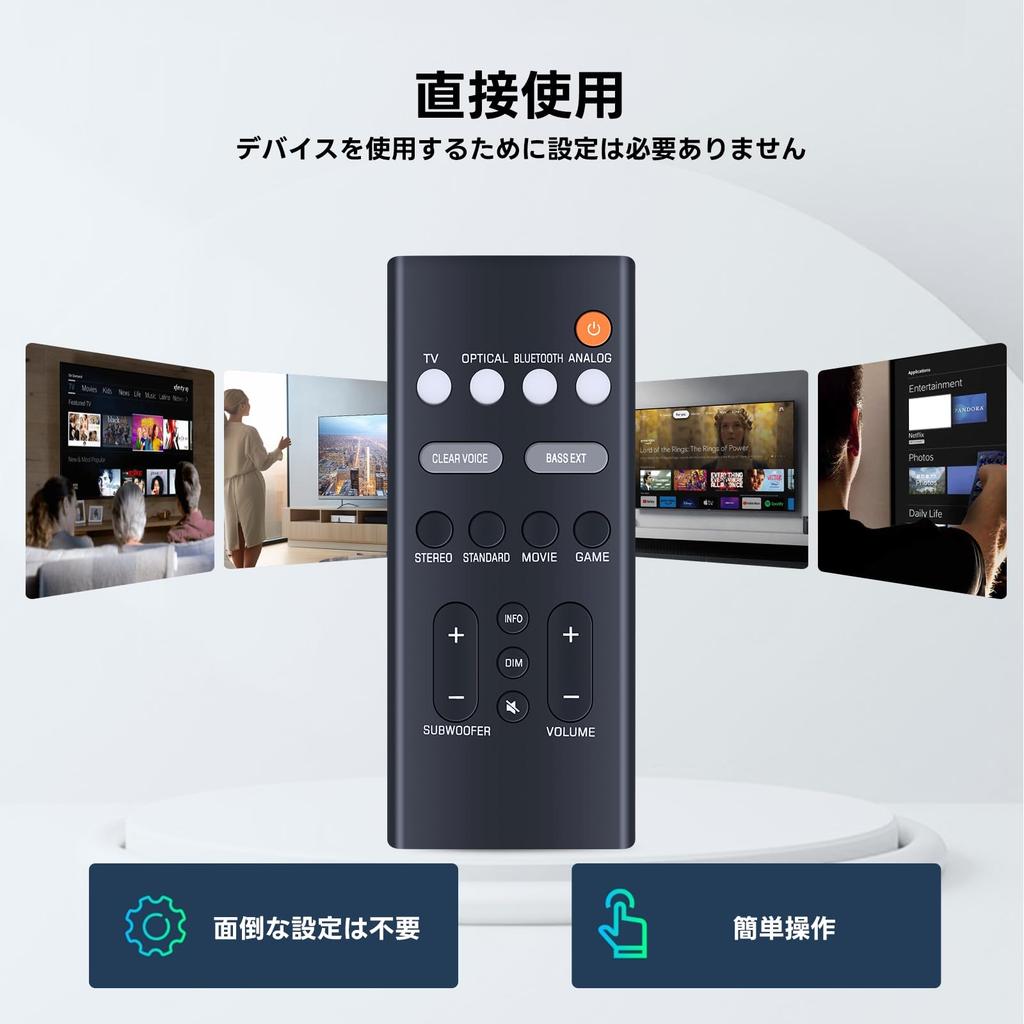 Soundbar Remote Control VDQ7610 for Yamaha Soundbar SR-C20A