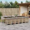 Vidaxl 13-Cz. Garden Furniture Set With Cushions, Beige, Poly Rattan