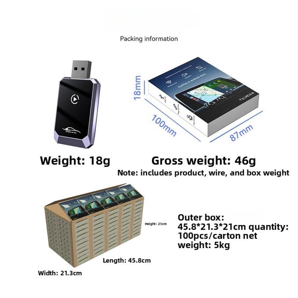 Smart CarPlay Box Wireless Adapter Convert Wired To Wireless for Android Auto CarPlay Module