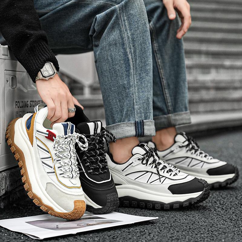 Мужская обувь модные кроссовки сетчатые дышащие повседневные туфли нескользящие кроссовки — фото 7