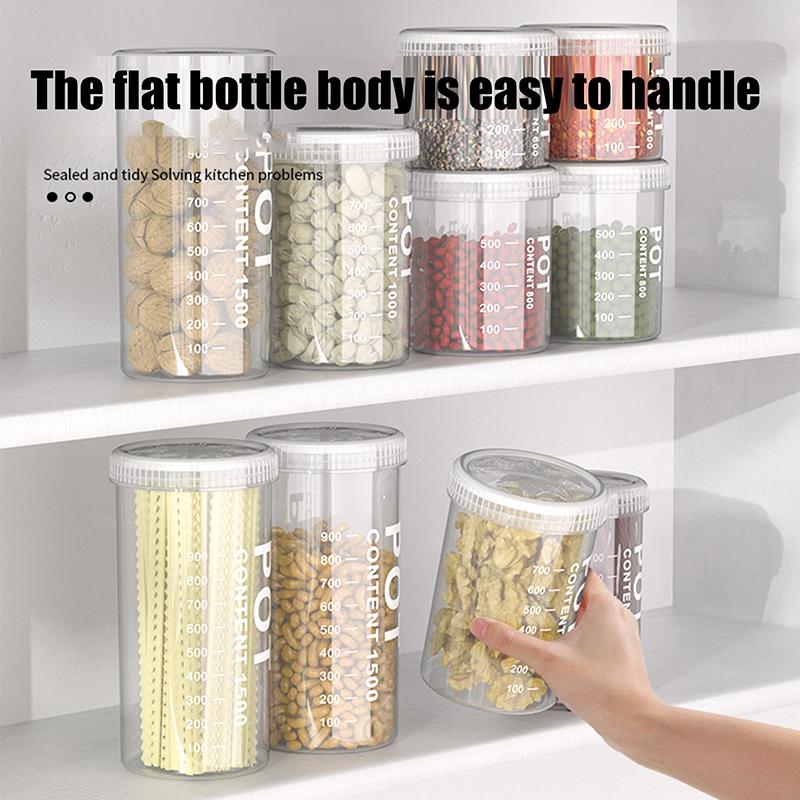Kitchen Grains Sealed Container Transparent Snack Storage Container Anti-Moisture Cereals And Grains Sealed Storage Barrel Box