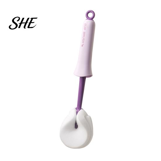 Deep Cup Cleaner Two-in-One Design Brush, Long Handle Tea Two-in-one Brush Stain Remover Bottles Straws Hanging Storage Cleaning Tool High-density