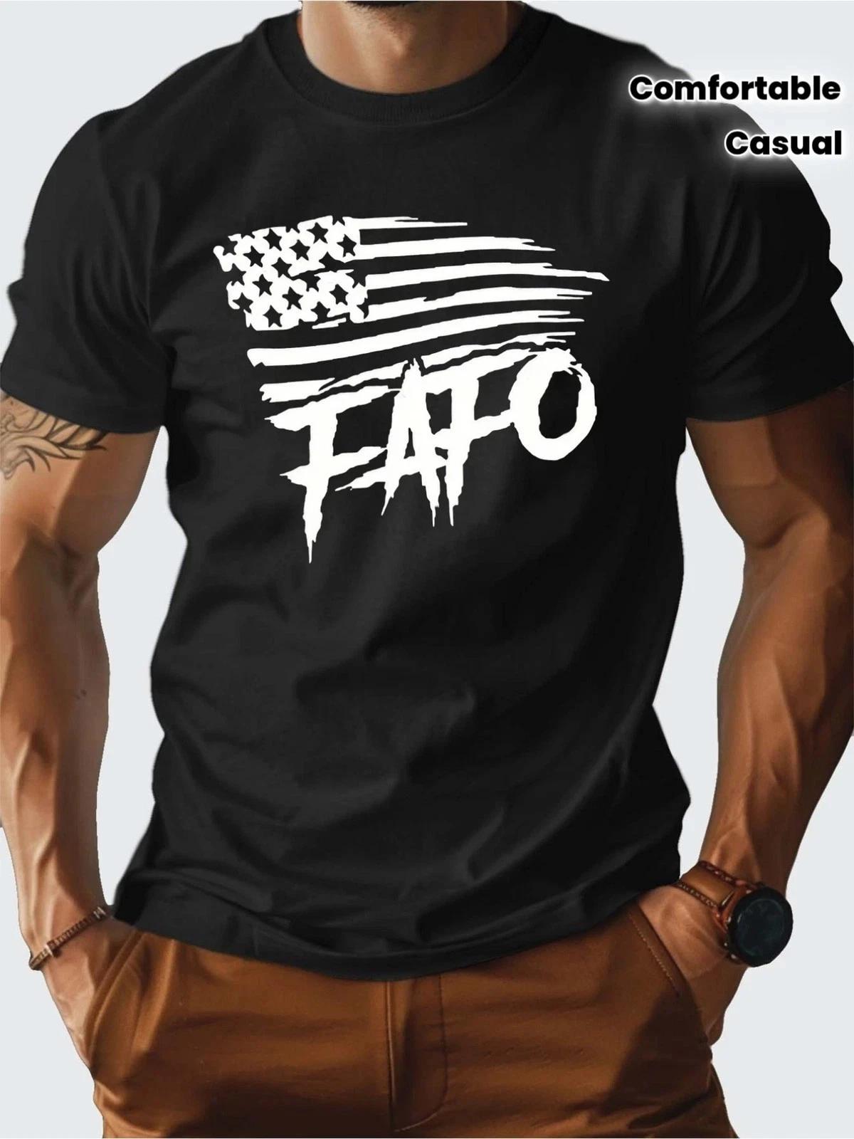 FAFO Graphic T-Shirt American Flag Patriotic Funny Quote Casual Tee S