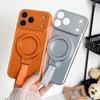 Matte Magnetic For Magsafe Case For iPhone 17 16 15 14 13 12 11 Pro Max 14 15 16 Plus Air Shockproof Stand Cover with Lanyard