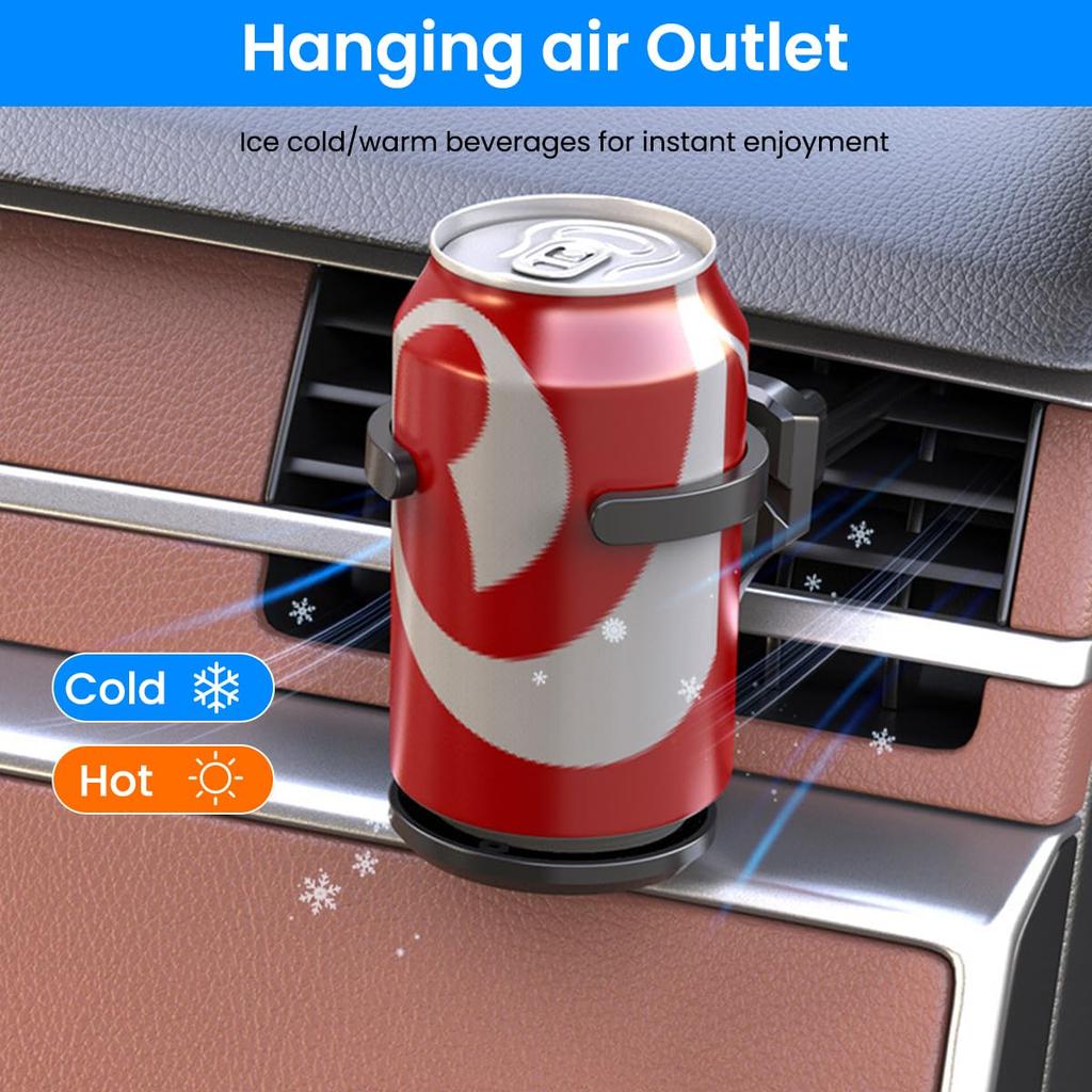 Car Air Vent Cup Holder Folding Snap-On Drink Holder for Bottles Up To 8 Cm