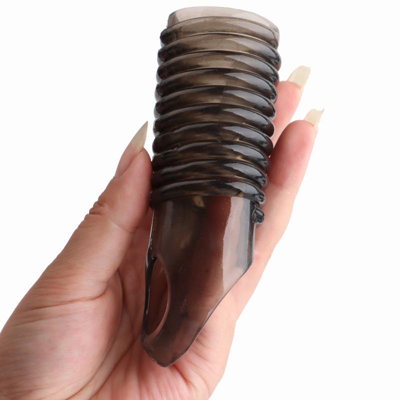 Winzige gepunktete Verzögerungssperre Penishülle GSpot Orgasmus Sexspielzeug für Männer Elastischer Klitoris Extender Cockring Dildo Cover Sex