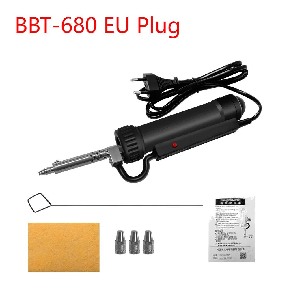 BBT-680 Electric Vacuum Suction Tin Gun Powerful Desoldering Pump 30W Hand Welding Tools Removal Soldering Sucker Pen Desolder