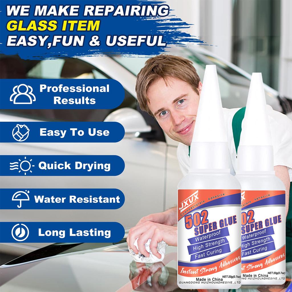 502 Liquid Super Glue for Metal, 20g Clear Instant Thick CA Glue for Stainless Steel Aluminum DIY Crafts and Repairs, Fast Drying High Streng