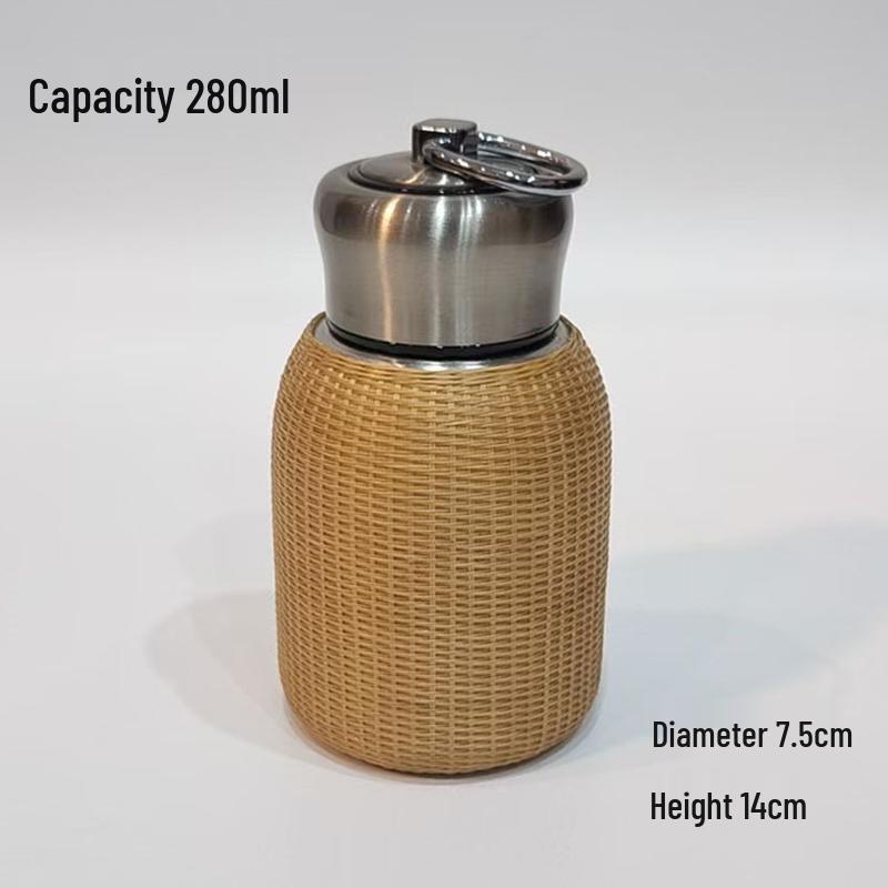 JingJingRS Bamboo Woven Stainless Steel Insulated Bottle