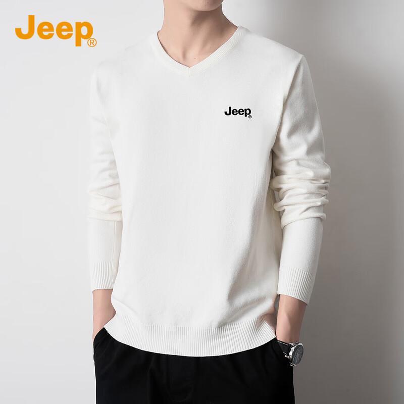 JEEP Men's V-Neck Casual Knit Sweater